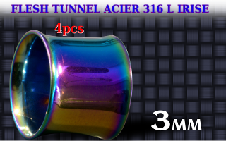 Tunnel échancré Acier irisé - 3 Xmm