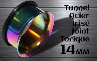 Tunnel joint torique Acier irisé - 14 mm