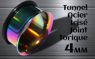 Tunnel joint torique Acier irisé - 4 mm