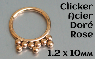 Clicker acier doré rose 1.2 x 10
