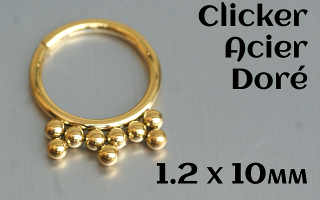 Clicker acier doré 1.2 x 10
