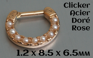 Clicker acier Doré Rose 1.2 x 8.5 x 6.5