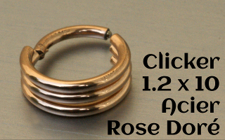 cliker Acier Rose Doré 1.2 x 10