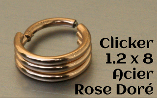 cliker Acier Rose Doré 1.2 x 8