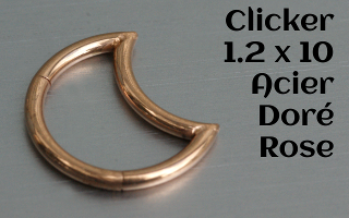 clicker Acier Rose Doré 1.2 x 10
