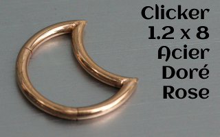 clicker Acier Rose Doré 1.2 x 8