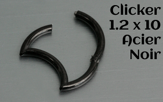 clicker Acier Noir 1.2 x 10