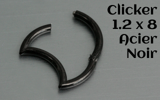clicker Acier Noir 1.2 x 8