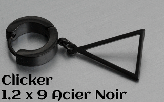 Anneau clicker 1.2 x 9 Acier Noir