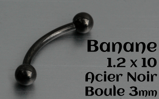 bananes acier Noir 1.2 x 10 - boule 3 mm