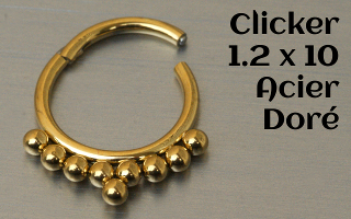 clicker acier Doré 1.2 x 10