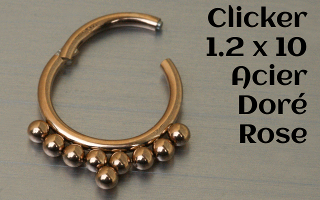 clicker acier Doré Rose 1.2 x 10