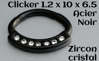 clicker acier Noir 1.2 x 10 x 6.5