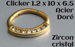 clicker acier dore 1.2 x 10 x 6.5