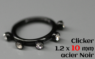 Clicker acier Noir 1.2 x 10