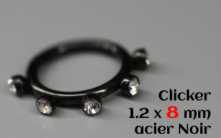 Clicker acier Noir 1.2 x 8