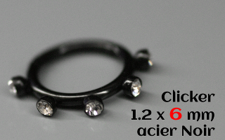Clicker acier Noir 1.2 x 6