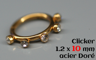 Clicker acier Doré 1.2 x 10