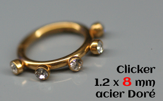 Clicker acier Doré 1.2 x 8