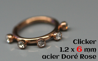 Clicker acier Doré Rose 1.2 x 6