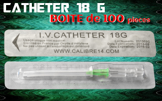 Boite de 100 catheter 18 G - calibre 14