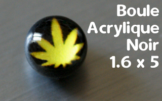Boule Acrylique 1.6 x 5 - Noir