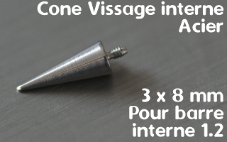 Cone Acier 3 x 8 mm vissage US