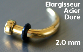 Elargisseur Acier Dore 2.0 mm