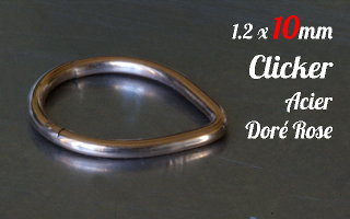Clicker Acier doré rose 1.2 x 10