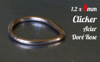 Clicker Acier doré rose 1.2 x 8
