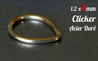 Clicker Acier doré 1.2 x 8