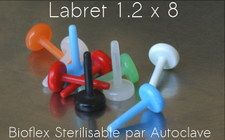 Labret 1.2 x 6 Bioflex sterilisable et implantable