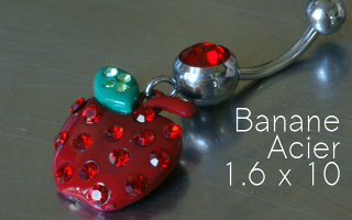 Banane Acier 1.6 x 10 - fraise fantaisie