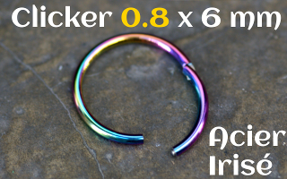 clicker 0.8 x 6 Acier Irisé