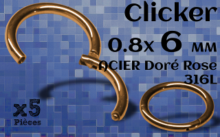 clicker 0.8 x 6 Acier Doré Rose