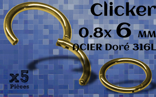 clicker 0.8 x 6 Acier Doré