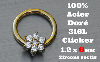 Clicker acier anodise Dore 1.2 x 6 - 100 % Acier - zircon sertis