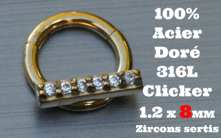 Clicker acier anodise Dore 1.2 x 8 - 100 % Acier - zircon sertis