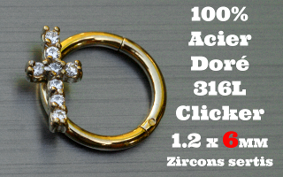 Clicker acier anodise Dore 1.2 x 6 - 100 % Acier - zircon sertis