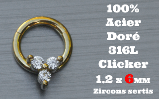 Clicker acier anodise Dore 1.2 x 6 - 100 % Acier - zircon sertis