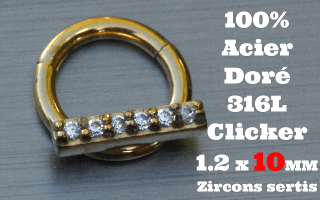 Clicker acier anodise Dore 1.2 x 10 - 100 % Acier - zircon sertis