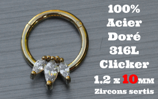 Clicker acier anodise Dore 1.2 x 10 - 100 % Acier - zircon sertis