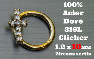 Clicker acier anodise Dore 1.2 x 10 - 100 % Acier - zircon sertis