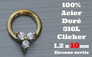 Clicker acier anodise Dore 1.2 x 10 - 100 % Acier - zircon sertis