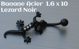 banane acier Noir 1.6 x 10 - lezard articulé
