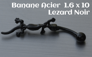 banane acier Noir 1.6 x 10 - lezard articulé