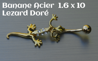 banane acier Doré 1.6 x 10 - lezard articulé