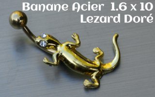 banane acier Doré 1.6 x 10 - lezard