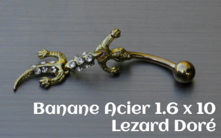 banane acier Doré 1.6 x 10 - lezard articulé