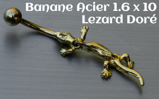 banane acier Doré 1.6 x 10 - lezard articulé